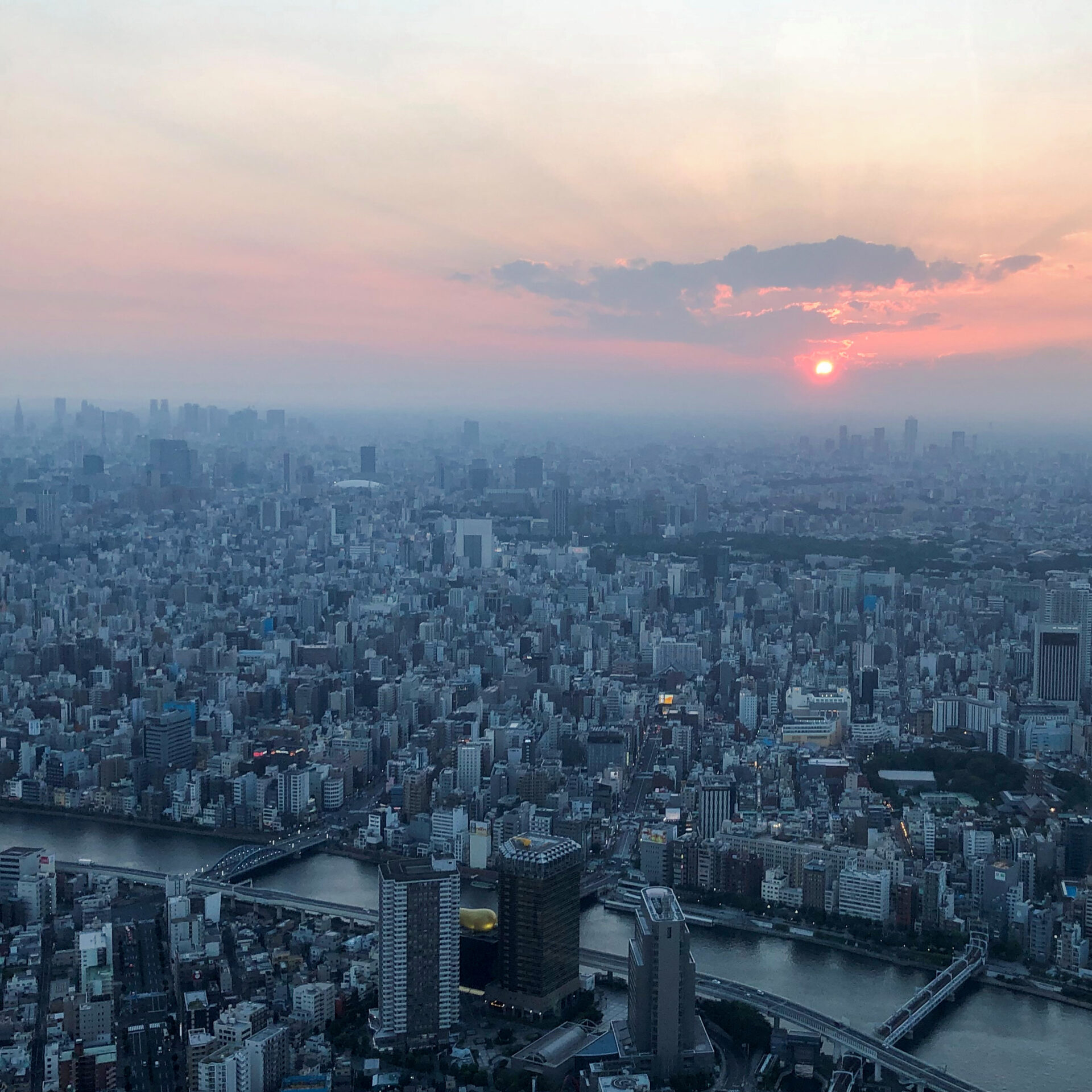 東京スカイツリーから望むサンセット