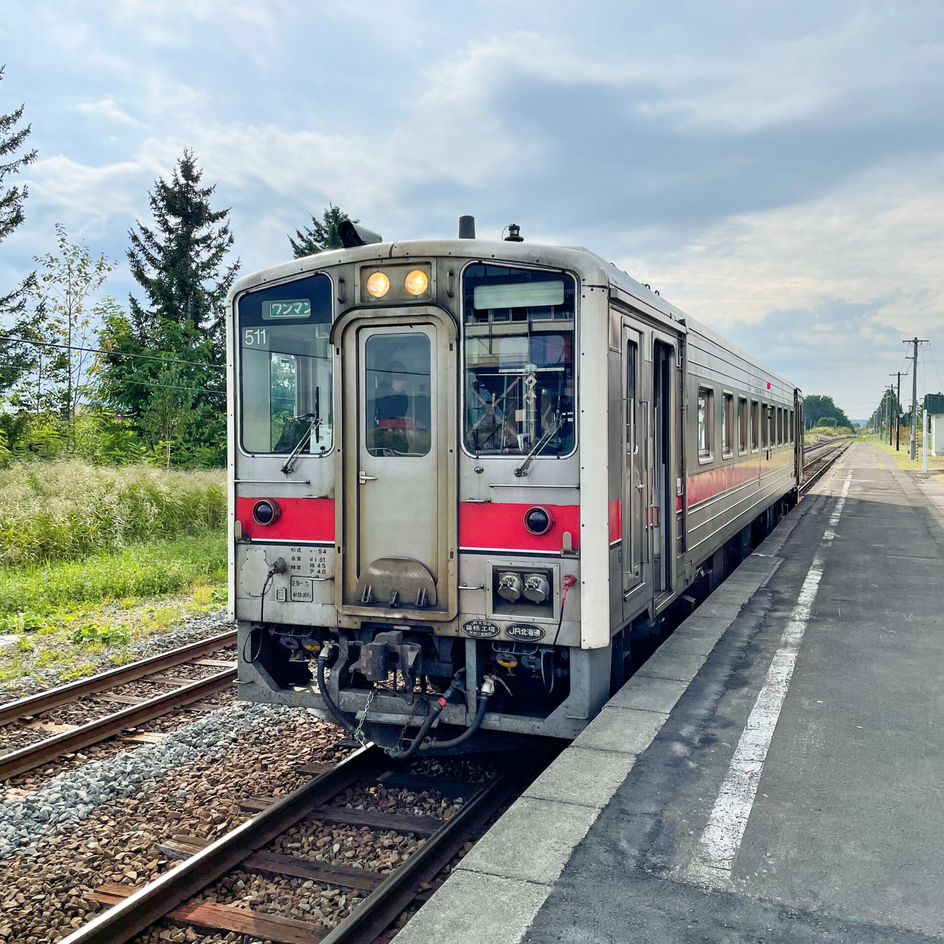 宗谷本線普通列車美深駅にて